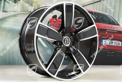 22" Komplet felg Cayenne Sport Classic, 10J x 22 ET48 + 11,5J x 22 ET61, czarny perłowy metalik / Jet Black Metallic