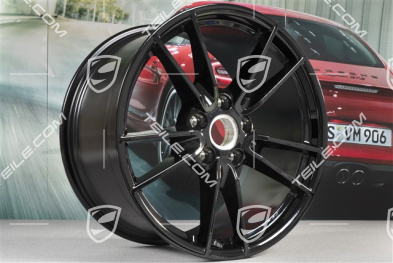 19+20" wheel rim set Carrera, rims: front 8,5J x 19 ET52 + rear 11J x 20 ET66, black high gloss