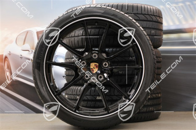 20-inch Carrera S (III) summer wheel set, 8J x 20 ET57 + 9,5J x 20 ET45, Pirelli tyres 235/35 ZR20 + 265/35 ZR20, rims star in black (glossy)