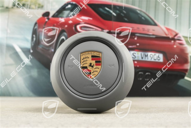 Airbag unit, leather, Slate grey/Black