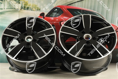 20" Felgensatz Cayenne Sport Classic Komfort, 9J x 20 ET50 + 10,5J x 20 ET64, schwarz hochglanz