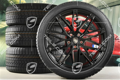 22" koła zimowe RS Spyder Design, felgi 9J x 22 ET29 + 11J x 22 ET47 + opony zimowe Continental 255/40 R22 + 295/35 R22, czarny satynowy półmat