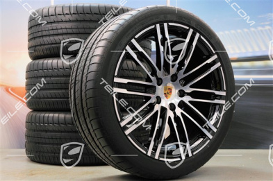 21" Turbo III Sommerräder Satz, Felgen 10J x 21 ET50 + Michelin Sommerreifen 295/35 R21, in SCHWARZ, mit RDK-Sensoren