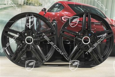 19" Komplet felg Cayenne Design II, 4x felga 8,5J x 19 ET59, czarny wysoki połysk