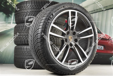 21-inch Cayenne Turbo winter wheel set, rims 9,5J x 21 ET46 + 11,0J x 21 ET58 + Michelin winter tyres 275/40 R21 + 305/35 R21, with TPMS, Titanium
