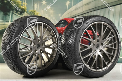 21" Panamera Exclusive Design Winterräder Satz, Felgen 9,5J x 21 ET71 + 10,5J x 21 ET71 + Michelin Pilot Alpin 5 Winterreifen 275/35 R21 + 315/30 R21, Turbonit