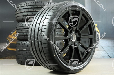 20" Carrera Classic II koła letnie, komplet, felgi 8,5 J x 20 ET49 + 11,5 J x 20 ET76 + NOWE opony letnie 245/35 R20 + 305/30 R20, z czujnikami ciśnienia, czarny połysk