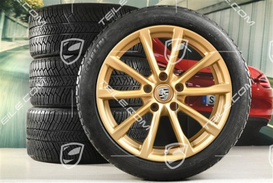 19" Boxster S koła zimowe komplet, felgi 8J x 19 ET57 + 10J x 19 ET45, opony zimowe Michelin Pilot Alpin 4: 235/40 R19 + 265/40 R19, aurum satynowy półmat