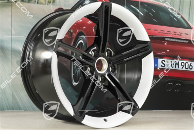 21" Felga Mission E Design, 11,5J x 21 ET66, czarny wysoki połysk/Biały Carrara