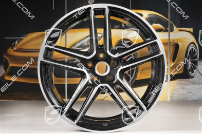 20" Komplet felg "Macan Turbo", 9J x 20 ET26 + 10J x 20 ET19, BORBET, czarny perłowy metalik Jet Black