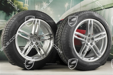 19" "Macan Sport" koła zimowe komplet, felgi 8,5J x 19 ET21 + 9J x 19 ET21 + NOWE opony zimowe Pirelli 235/55 R19 + 255/50 R19, z czujnikami ciśnienia RDK