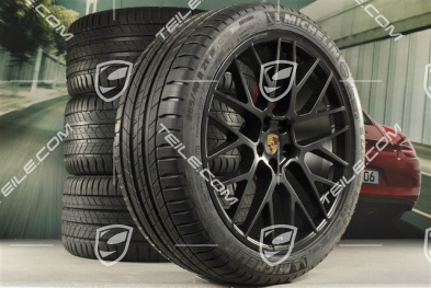 21" RS Spyder Design summer wheel set, wheel rims 9,5J x 21 ET27 + 10J x 21 ET19 + Michelin summer tyres 265/40 R21 + 295/35 R21, Black satin mat, with TPM