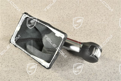 PDK, Schaltknauf /Schalthebelknopf mit Schaltmanschette Leder, Schwarz