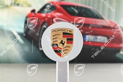 Hub cap, concave, colour emblem, bright chrome