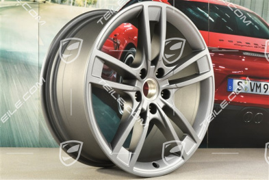 21-inch wheel rim, Cayenne Turbo Design, 9,5J x 21 ET46, Vesuvgrau