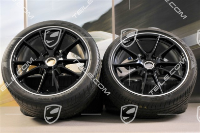 20" Carrera S III summer wheels set, rims 8.5J x 20 ET51 + 11J x 20 ET70 + NEW summer tyres 245/35 ZR20 + 295/30 ZR20, without TPMS sensors, high-gloss black