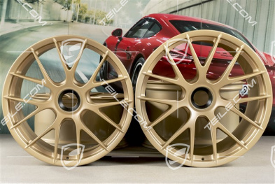 20"+21" GT2RS/GT3RS Magnesium Felgensatz, Felgen 9,5 J x 20 ET50 + 12,5 J x 21 ET48, Aurum seidenglanz