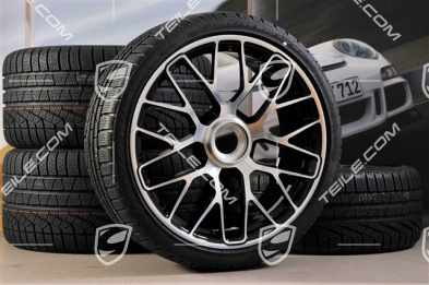 20" Turbo S central locking winter wheel set for Turbo S / GTS, wheels 8,5J x 20 ET51 + 11J x 20 ET59 + Pirelli Sottozero II winter wheels 245/35 R20+295/30 R20, TPMS