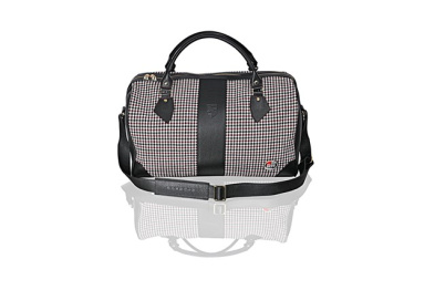"60Y 911" Touring Bag 911 "60 Jahre 911", Pepita Muster in Schwarz/Rot, Jubiläumsplakette 50/30/28 cm