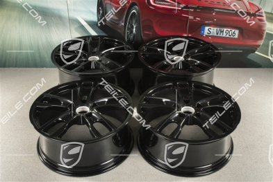 19-inch Boxster S III wheel set, 8J x 19 x ET 57 + 9,5J x 19 x ET 45, black highgloss