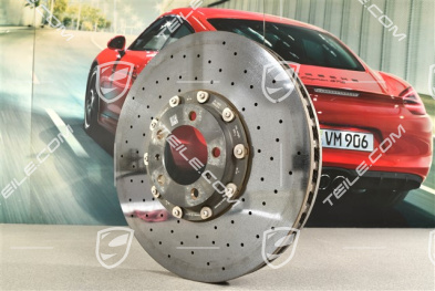 PCCB Keramik-Bremsscheibe, Taycan / Panamera, 20" / 420mm, leicht beschädigt am Innenrand (sehe Bilder), L