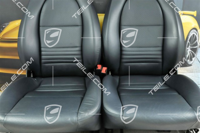 Seats, manual adjustable, leather, Metropole blue, set (L+R)