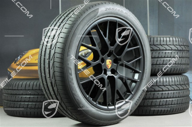 20" "RS Spyder Design" in Schwarz (seidenglanz), Sommerräder Satz, Felgen 9J x 20 ET26 + 10J x 20 ET19 + NEUE Pirelli Sommerreifen 265/45 R 20 + 295/40 R 20, mit RDK-Sensoren