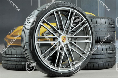 20" Turbo IV koła letnie komplet, felgi 8,5J x 20 ET57 + 10,5J x 20 ET47 + opony letnie Pirelli 235/35 ZR20 + 265/35 ZR20, z czujnikami ciśnienia