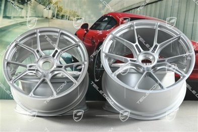 20"+21" GT3 komplet felg, 9,5J x 20 ET46 + 12J x 21 ET45, srebrny brilliant silver