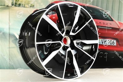21" Macan Turbo wheel rim, 10,5J x 21 ET47, black high gloss