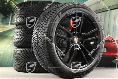 21-inch Cayenne Turbo Design winter wheel set, rims 9,5J x 21 ET46 + 11,0J x 21 ET49 + Michelin winter tyres 285/45 R21 + 305/40 R21, with TPMS, black high gloss