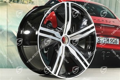 22" felgi Macan Exclusive Design, komplet, 9J x 22 ET29 + 11J x 22 ET47, czarny wysoki połysk
