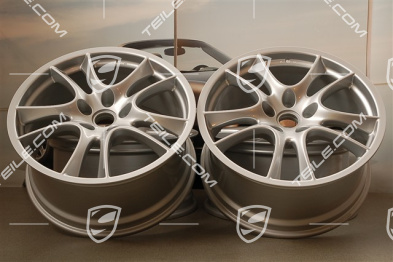 21" Komplet felg Cayenne Sport / GTS, felgi 10Jx21 ET50 + 10Jx21 ET50, srebrne