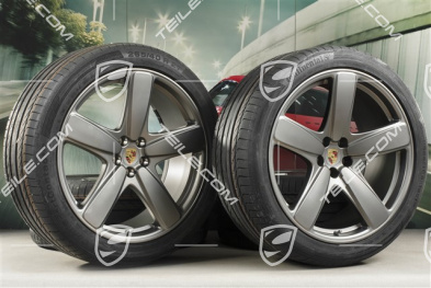 21-inch "Sport Classic" Platinum summer wheels set, rims 9J x 21 ET26 + 10J x 21 ET19, summer tyres 265/40 R 21 + 295/35 R 21, with TPMS