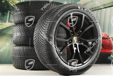 21-inch Cayenne Exclusive Design winter wheel set, rims 9,5J x 21 ET46 + 11,0J x 21 ET49 + NEW Michelin Pilot Alpin 5 SUV winter tyres 285/45 R21 + 305/40 R21, with TPMS, black satin-mat