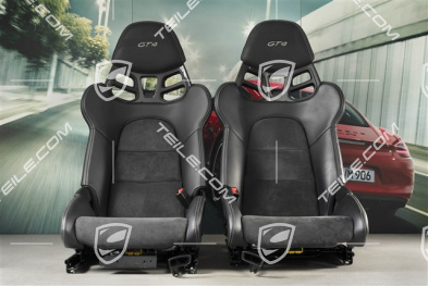 Bucket seats, Carbon, leather+Alcantara, black, logo GT4, set, L+R