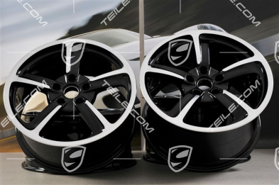 20" Sport Techno Felgen Satz, 9J x 20 ET51 + 11,5J x 20 ET48, schwarz hochglanz