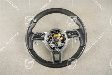 Multifunction steering wheel, PDK, Leather/Carbon, Heated, Black