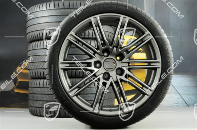 21" SportEdition Sommerräder Satz, Felgen 10J x 21 ET 50 + NEUE Michelin Sommerreifen 295/35 R21, in Platinum (seidenmatt), mit RDK-Sensoren