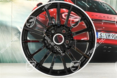 19" Komplet felg Sport Design, czarne, felgi 8J x 19 ET57 + 9,5J x 19 ET46, gwiazda felgi czarna / rant srebrny