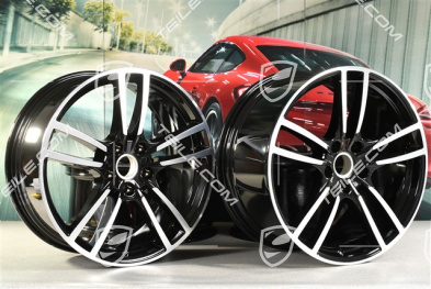 21" Felgensatz Cayenne Turbo, 11J x 21 ET49 + 9,5J x 21 ET46, schwarz hochglanz