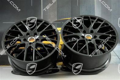 21-inch wheel rim set Panamera Sport Design, rims 9,5J x 21 ET71 + 11,5J x 21 ET69, black high gloss