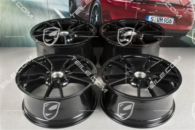 19+20" wheel rim set Carrera, rims: front 8,5J x 19 ET52 + rear 11J x 20 ET66, black high gloss