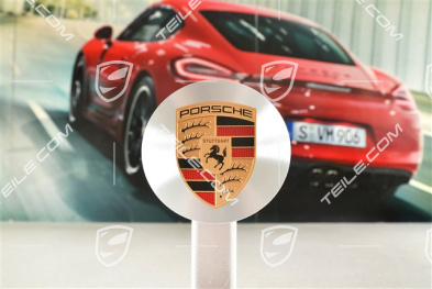 Radzierdeckel, konkav, Wappen farbig, Rotations-Schliff