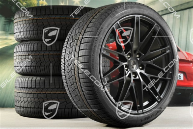 22" koła zimowe RS Spyder Design, felgi 9J x 22 ET29 + 11J x 22 ET47 + opony zimowe Continental 255/40 R22 + 295/35 R22, czarny satynowy półmat