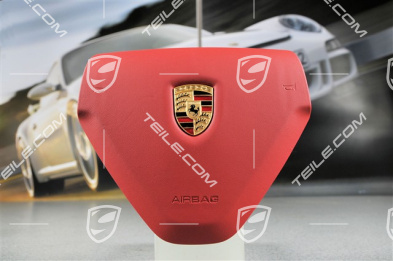 Airbag, 3-Speichen, Leder, "Carrara" rot