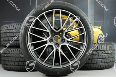 21" koła letnie Cayenne RS Spyder, komplet, felgi 9,5J x 21 ET46 + 11,0J x 21 ET49 + NOWE opony letnie Pirelli P Zero 285/40 R21 + 315/35 R21, z czujnikami ciśnienia